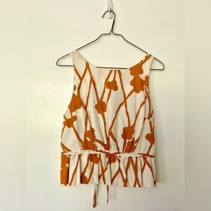 Peplum tie back blouse